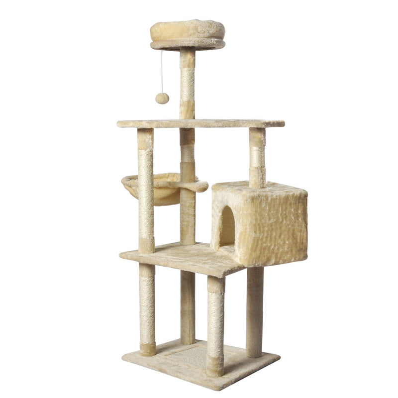 PaWz Cat Tree Toy Scratching Post Scratcher Beige-1853958445930254337