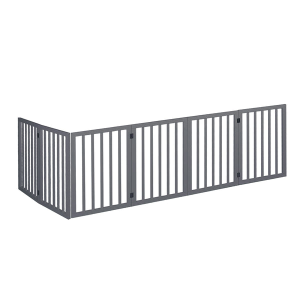 PaWz Wooden Pet Gate Dog Fence Safety Grey 100 Pack-1853958487206400001