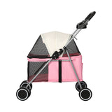 PaWz Pet Stroller Dog Cat Carrier Foldable Pink-1831592734469787649