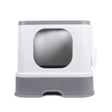 PaWz Cat Litter Box Fully Enclosed Kitty Grey-1853958481875439617