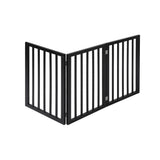 PaWz 3 Panels Wooden Pet Gate Dog Fence Black 2000x 3MM-1853958486493368321