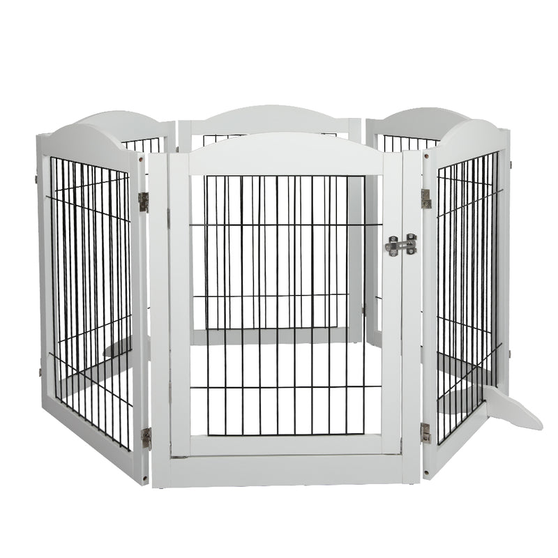 PaWz 6 Panels Pet Dog Playpen Puppy White-1831593125995483137