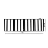 PaWz 4 Panels Wooden Pet Gate Dog Fence Black 600x 3MM-1831593093279911938