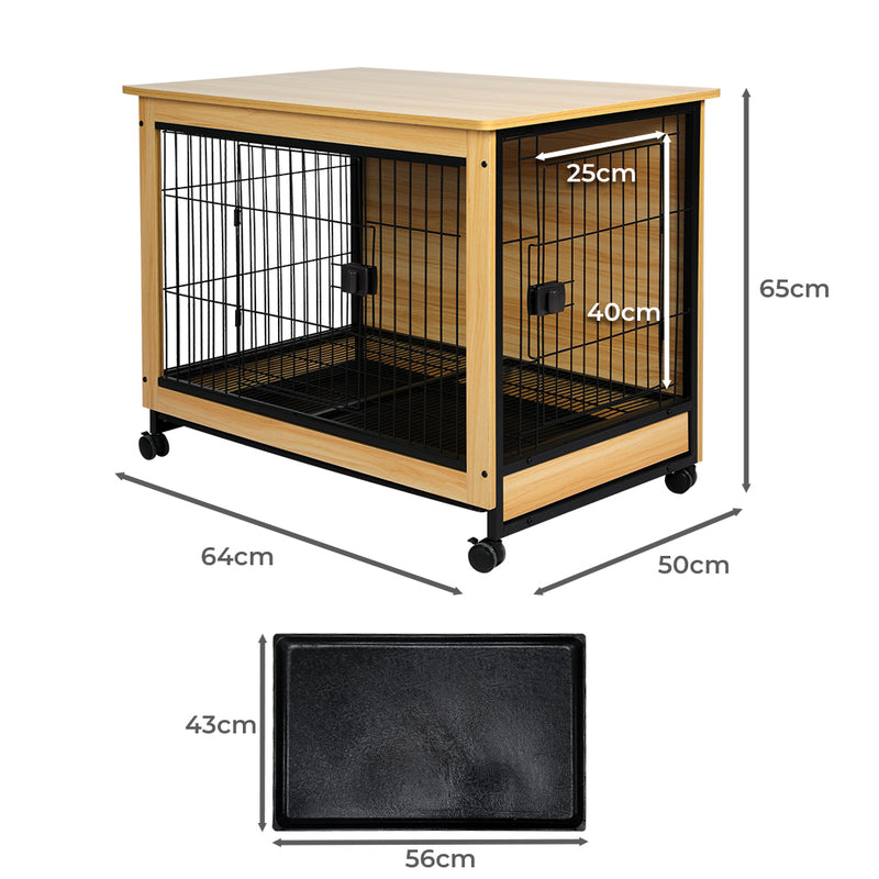 PaWz Wooden Wire Dog Kennel Side End M Medium-1831592587643981826