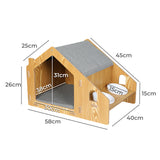 PaWz Wooden Pet House Cat Kennel Elevated-1831593088406130690