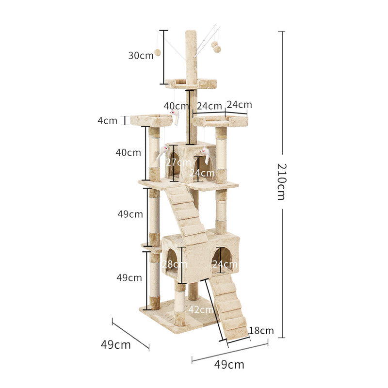 PaWz Cat Tree Scratching Post Scratcher Beige-1831592640127307778