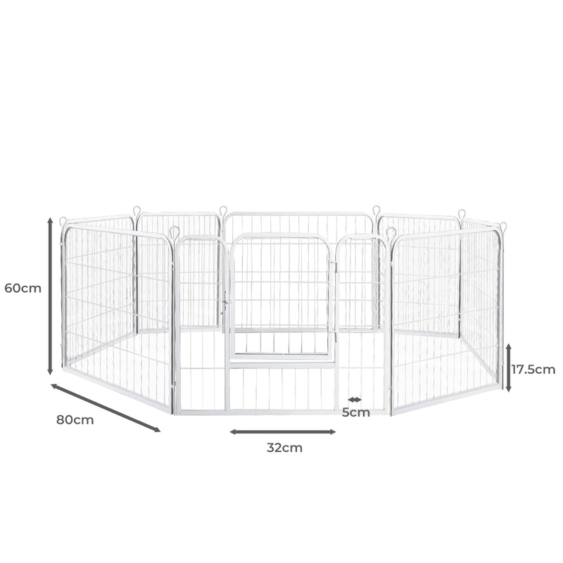 PaWz 8 Panel 24'' Pet Playpen - White