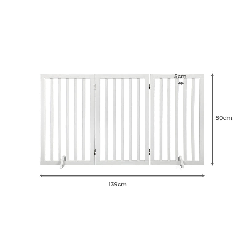 PaWz Wooden Pet Gate Dog Fence Safety White 400x 3MM-1853958486912798722