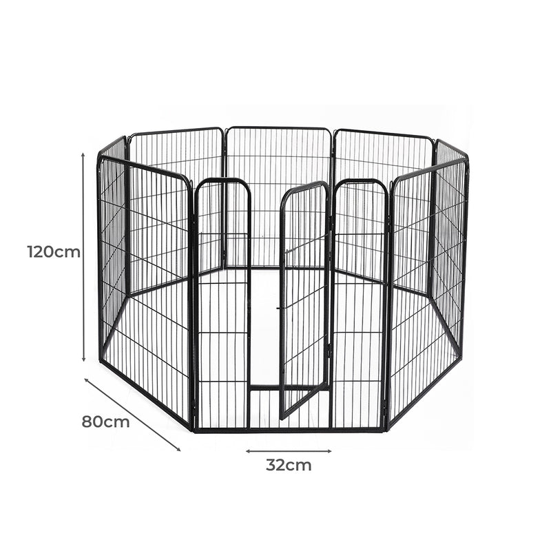 PaWz 8 Panel 48'' Pet Playpen - Black