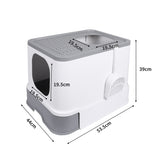 PaWz Cat Litter Box Fully Enclosed Kitty Grey-1853958481875439618