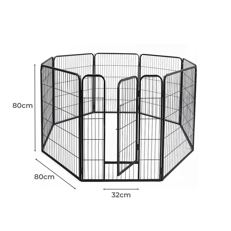 PaWz 8 Panel 32'' Pet Playpen - Black