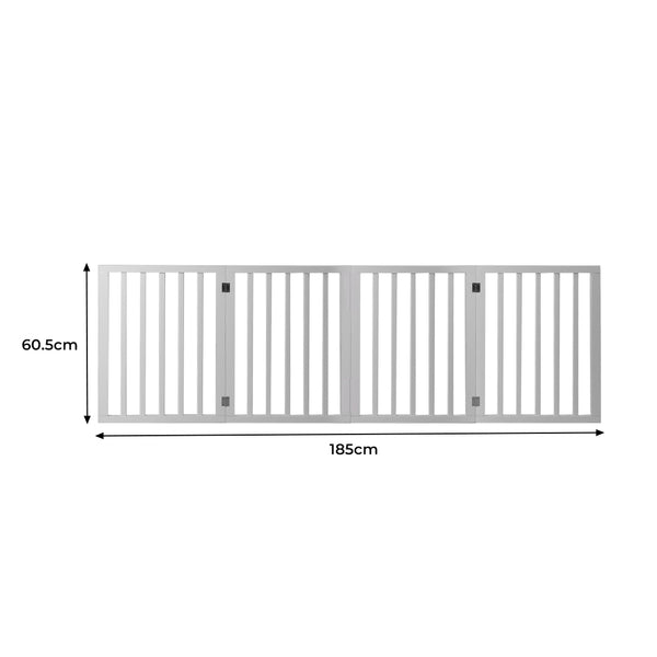 Wooden Pet Gate Dog Fence Retractable White 600x 3MM-1831593091421835266