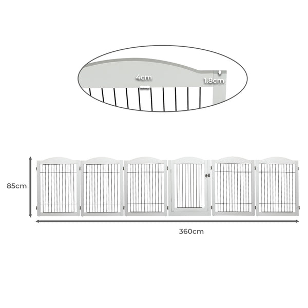 PaWz 6 Panels Pet Dog Playpen Puppy White-1831593125995483138