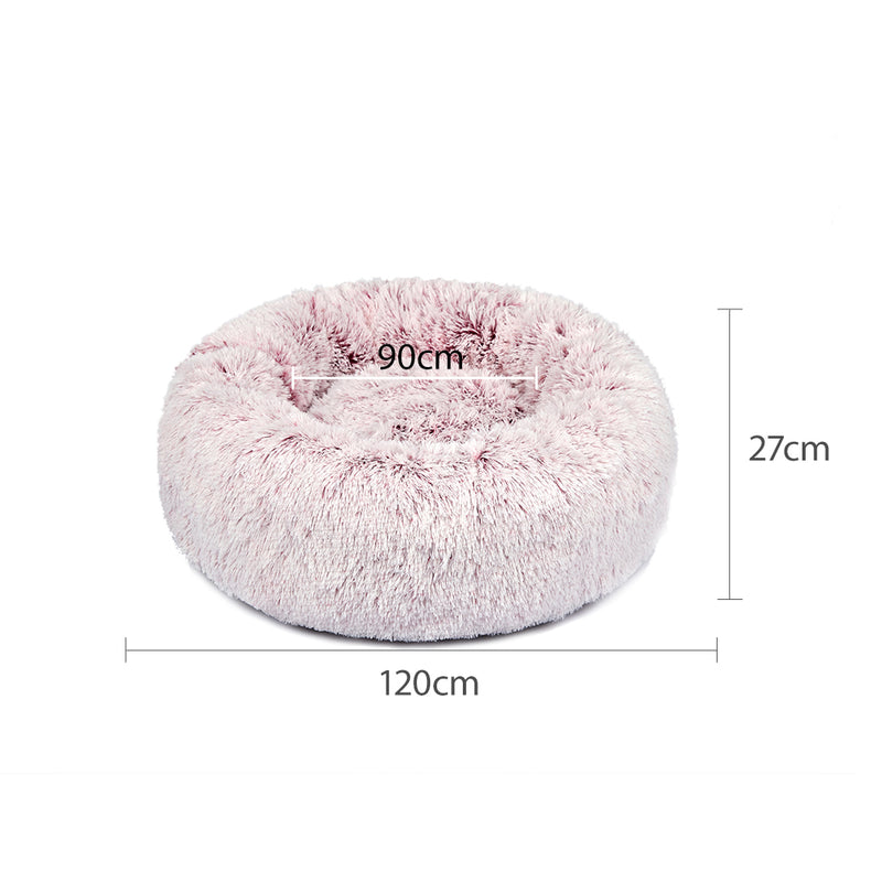 PaWz Pet Bed Cat Dog Donut Nest Calming XXL Pink XX-Large-1853958485650313218