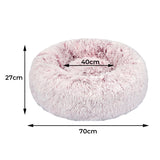 PaWz Pet Bed Cat Dog Donut Nest Calming M Pink Medium-1843791332158607362