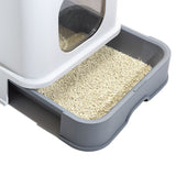 PaWz Cat Litter Box Fully Enclosed Kitty Grey-1853958481875439620