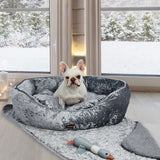 PaWz Pet Bed Set Dog Cat Quilted Blanket Large grey-1831593100162764807