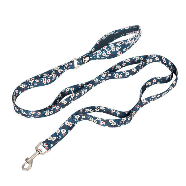 True Love Floral Multi Handle Dog Lead - Blue, M