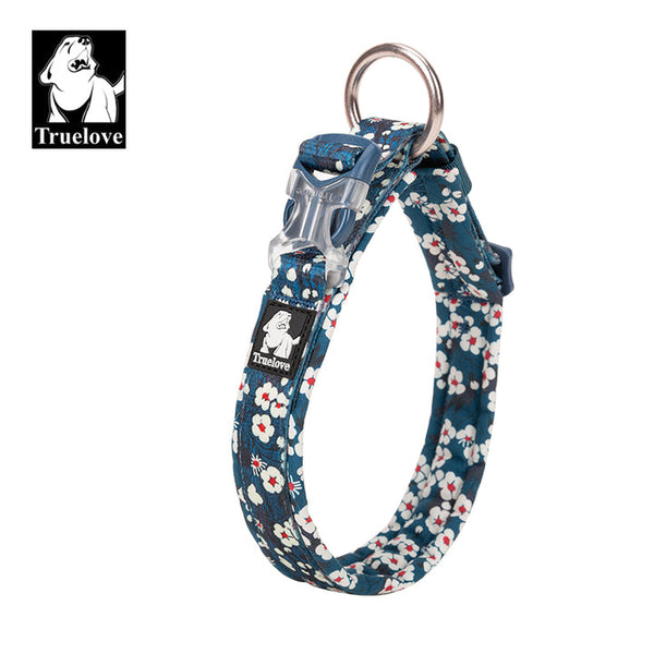 True Love Floral Dog Collar - Blue, XS